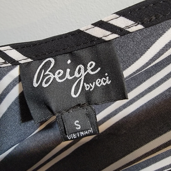 Beige By eci Black & White Stripe Crop Wide-Leg  Romper Jumpsuit  Small - Picture 6 of 15